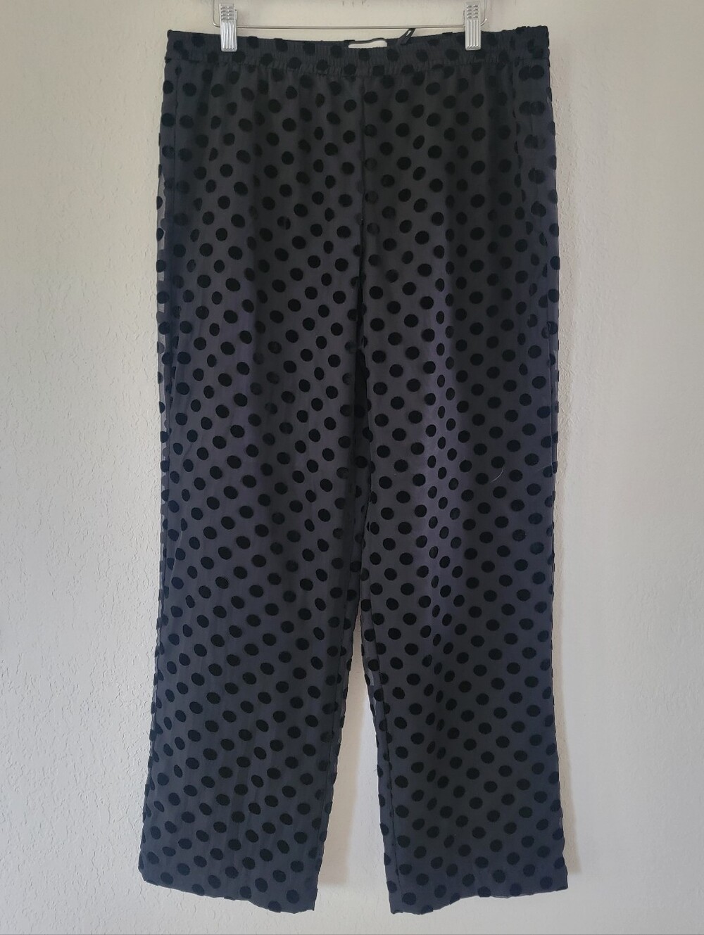 J. CREW COLLECTION Parke Trousers In Black Velvet Dot 10.
